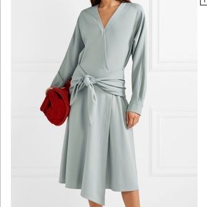 Tibi Tie-front Wrap-effect Crepe Midi Dress
